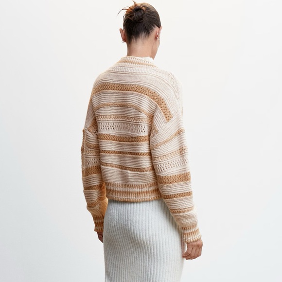 MANGO COMBINED-KNIT STRIPED CARDIGAN - Picture 2 of 8